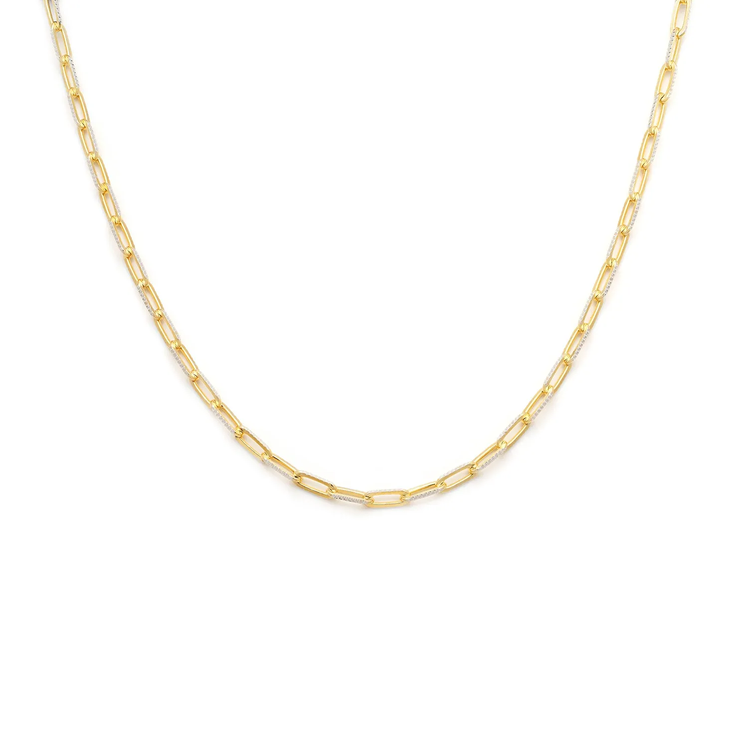 Diamond-Cut Paperclip Chain | Gold