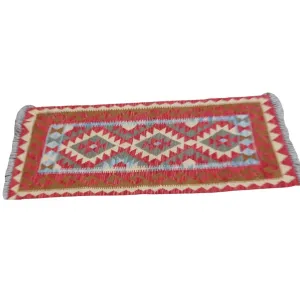 Diamond Kilim - Maroon & Blue - 78x124cm