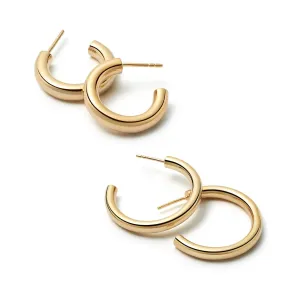 Double Bold Earring Stack 18ct Gold Plate