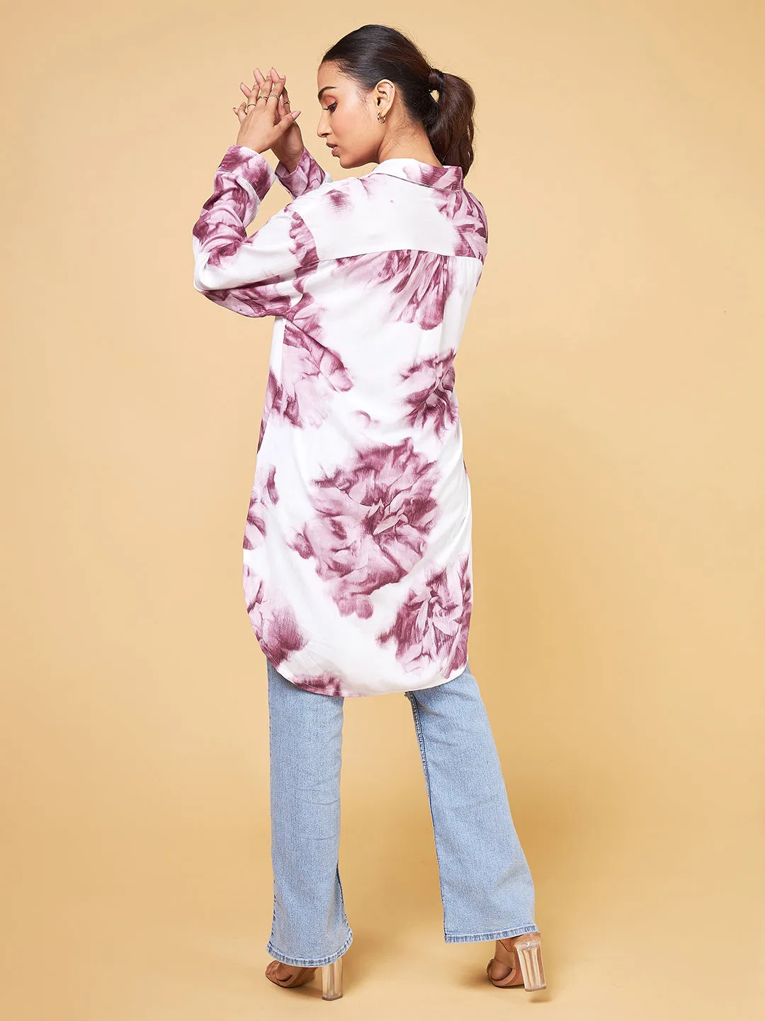 Echoes of Bliss Abstract Watercolor Printed Shirt