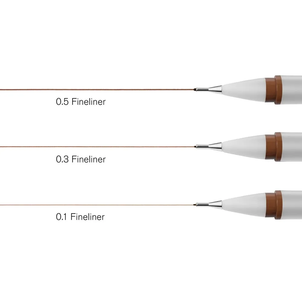 Fineliner Sepia Set x3 Assorted