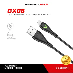 GADGET MAX GX08 MICRO 2.4A CHARGING DATA CABLE FOR MICRO (2.4A)(1M) - RED