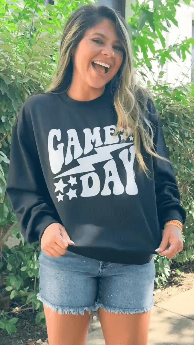 Game Day Black Athletic Crewneck