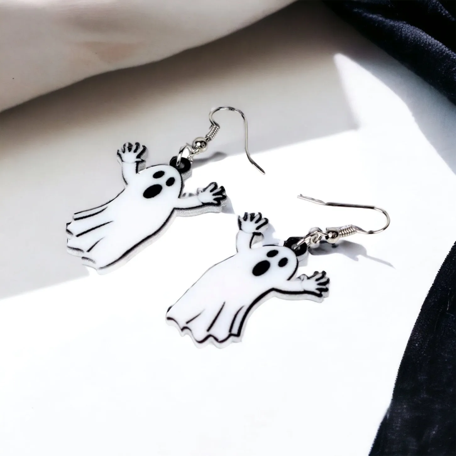 Ghost Earrings - Halloween Earrings, Ghost Jewelry, Halloween Jewelry, Halloween Earrings, Ghost Costume, Trick or Treat