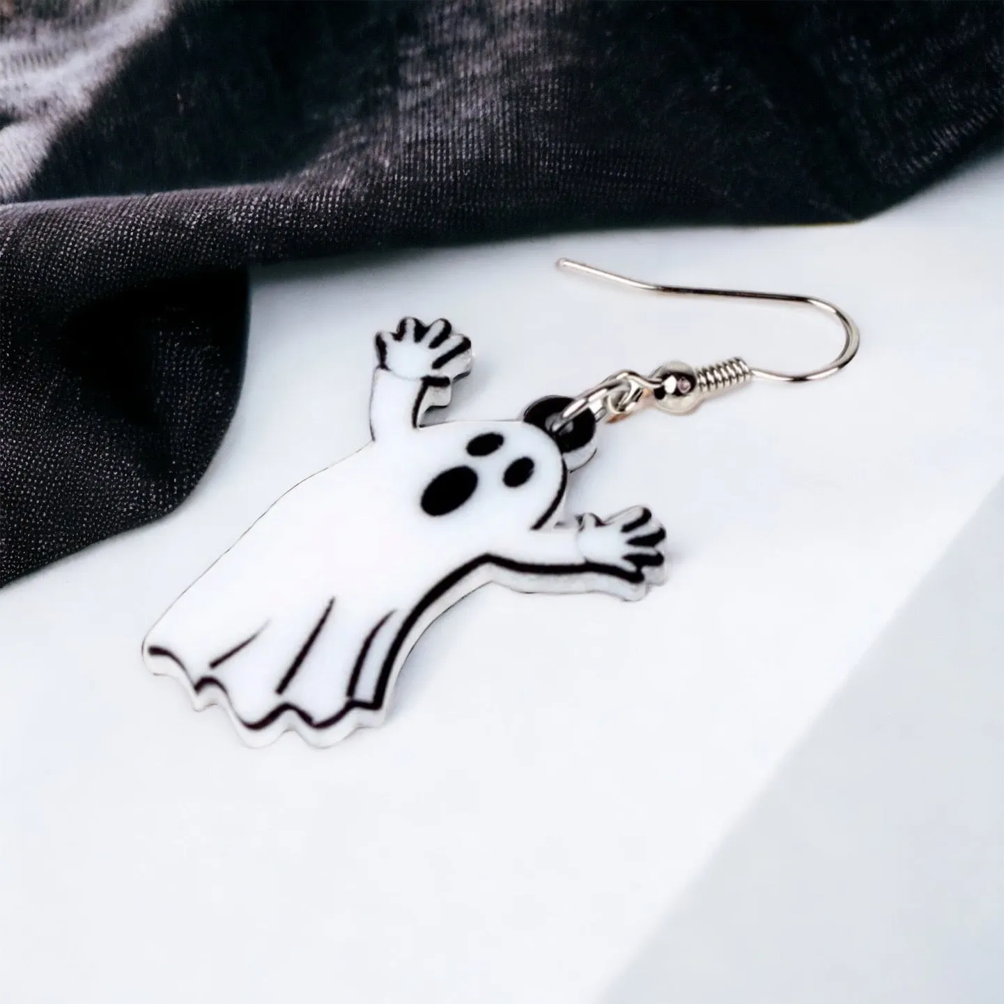 Ghost Earrings - Halloween Earrings, Ghost Jewelry, Halloween Jewelry, Halloween Earrings, Ghost Costume, Trick or Treat