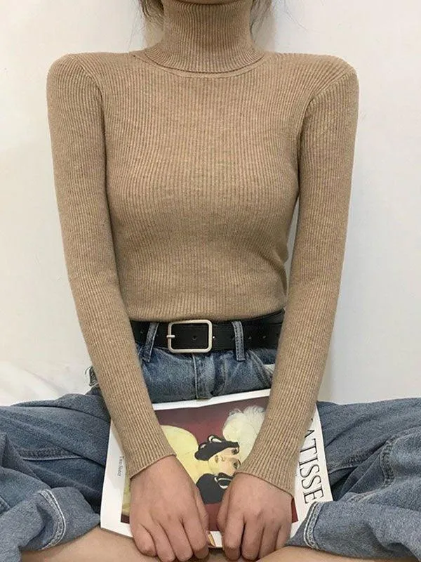 High Neck Jumper Knit Top