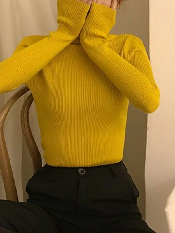 High Neck Jumper Knit Top