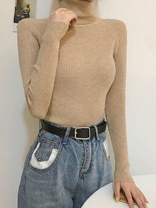 High Neck Jumper Knit Top