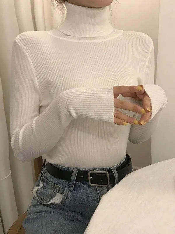 High Neck Jumper Knit Top