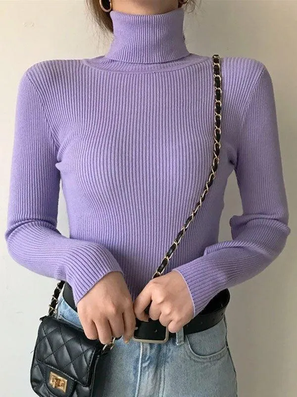 High Neck Jumper Knit Top