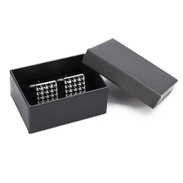 Houndstooth Square Enamel Cufflinks