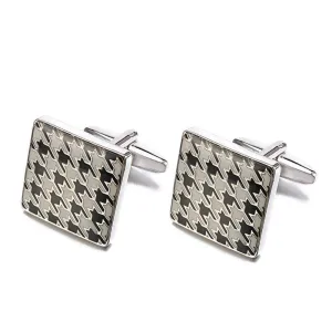 Houndstooth Square Enamel Cufflinks