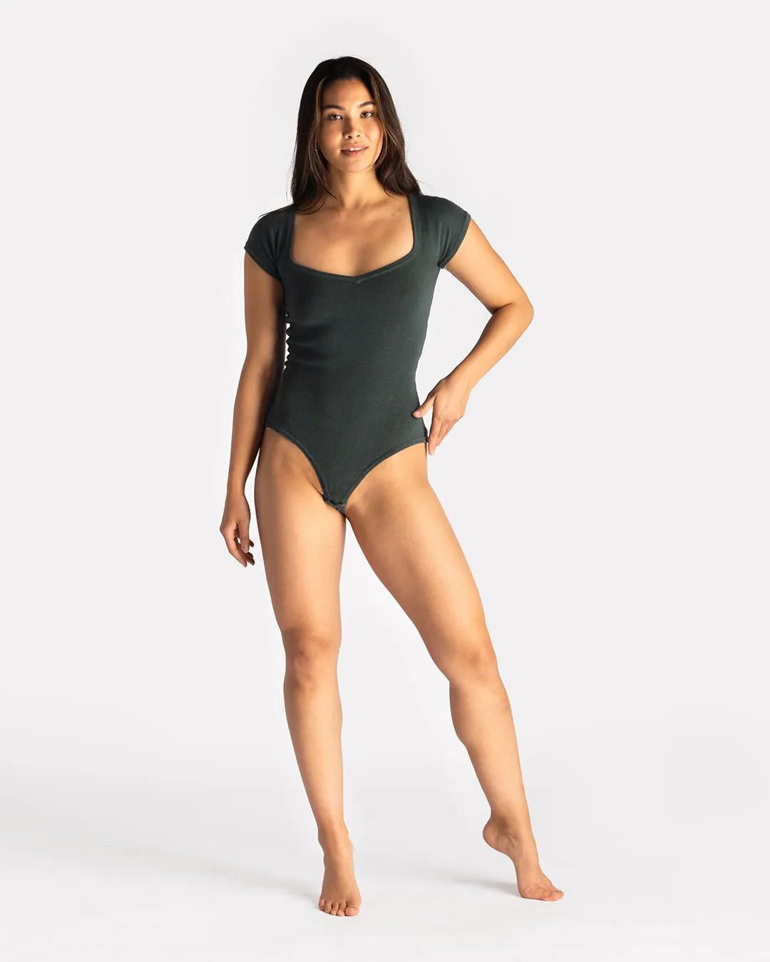 Knit Bodysuit Forest | XS-2X