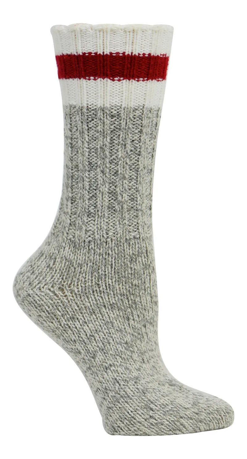 Kodiak Women's Merino Wool Blend Work Socks - Grey/Red