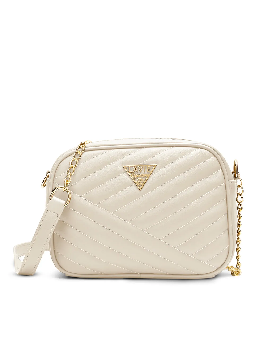 Lavie Signature Dallas Small Off White Womens Box Sling Bag