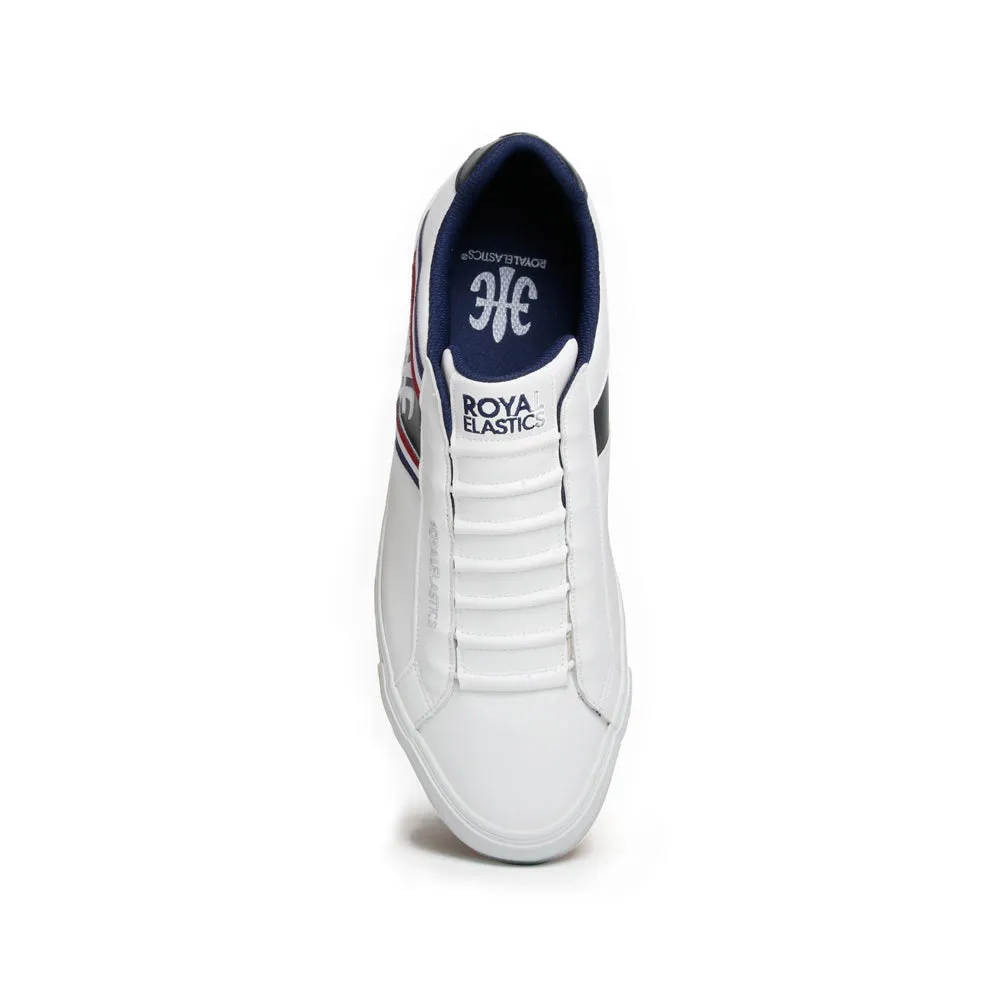 Men's Cruiser White Blue Microfiber Low Tops 00881-051