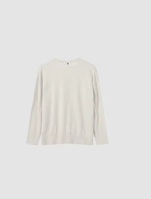 Mos Mosh Tani V-Neck Knit Top Ecru