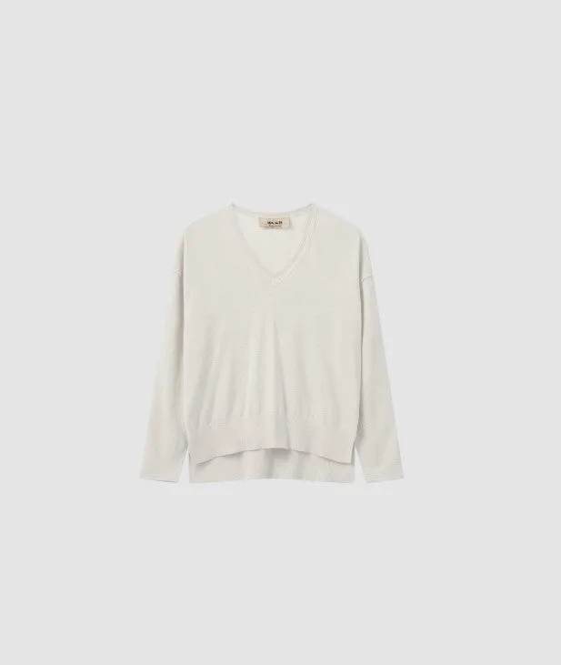 Mos Mosh Tani V-Neck Knit Top Ecru