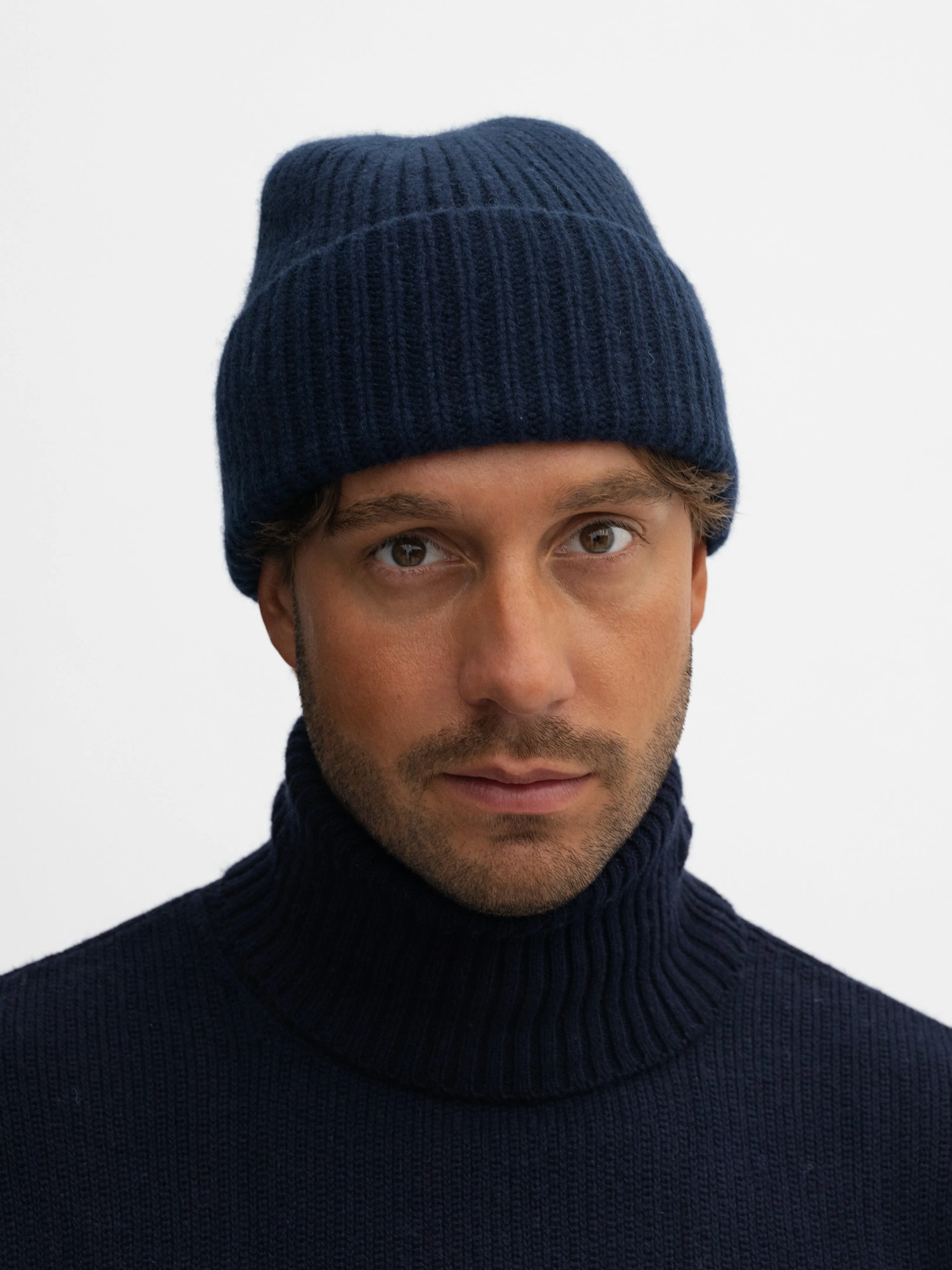 Navy Cashmere Beanie