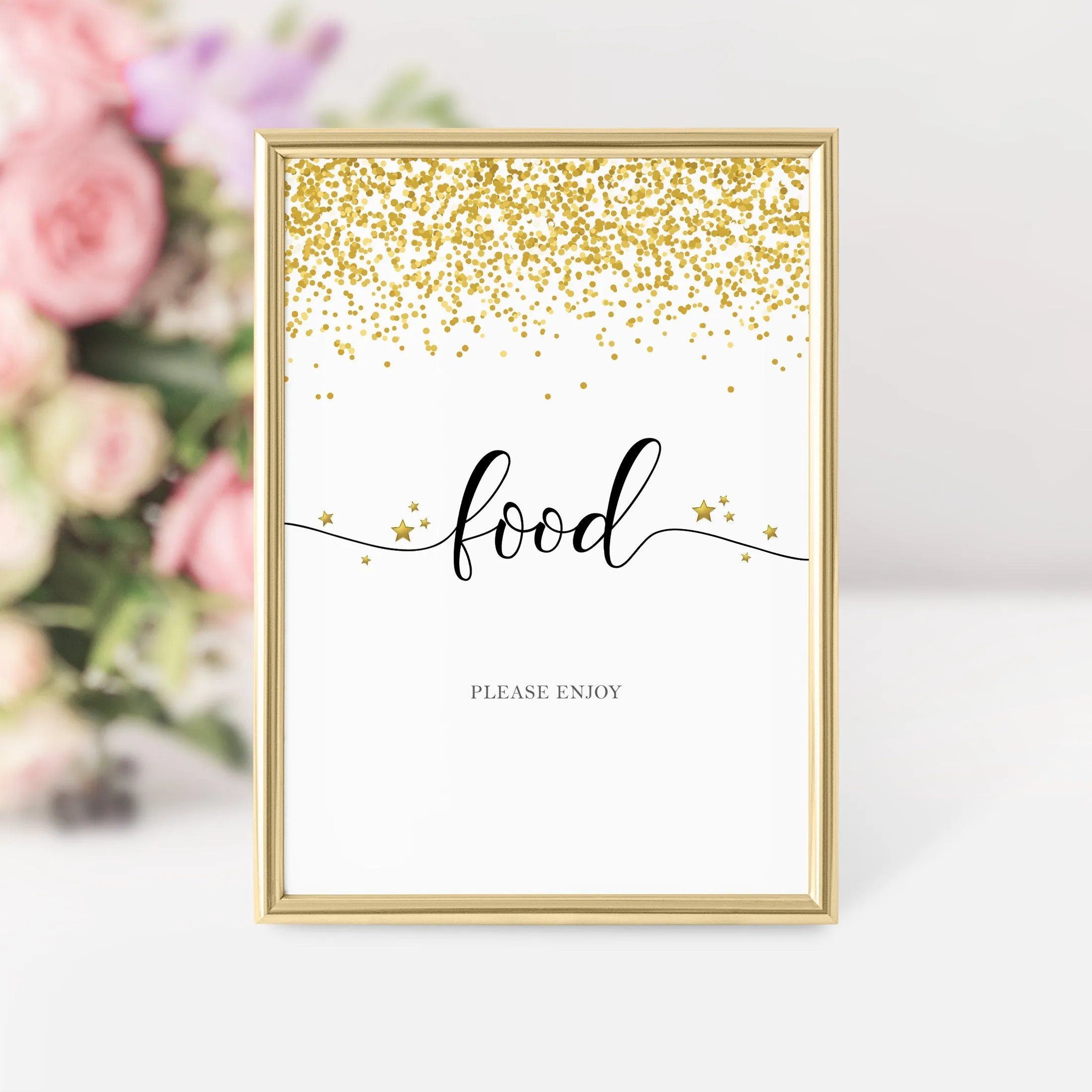 New Year's Food Sign Printable, INSTANT DOWNLOAD - NY100