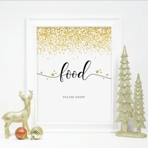 New Year's Food Sign Printable, INSTANT DOWNLOAD - NY100