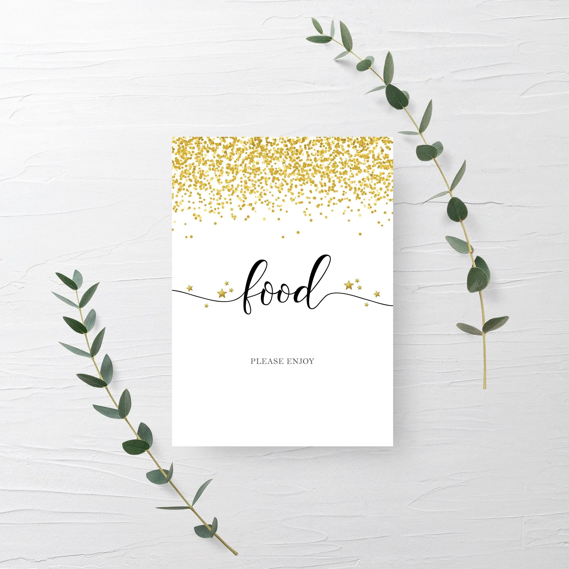 New Year's Food Sign Printable, INSTANT DOWNLOAD - NY100