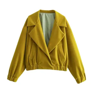 Pre Order:  Notched Collar Short Jacket