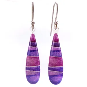 Purple Foiled Teardrop Earrings