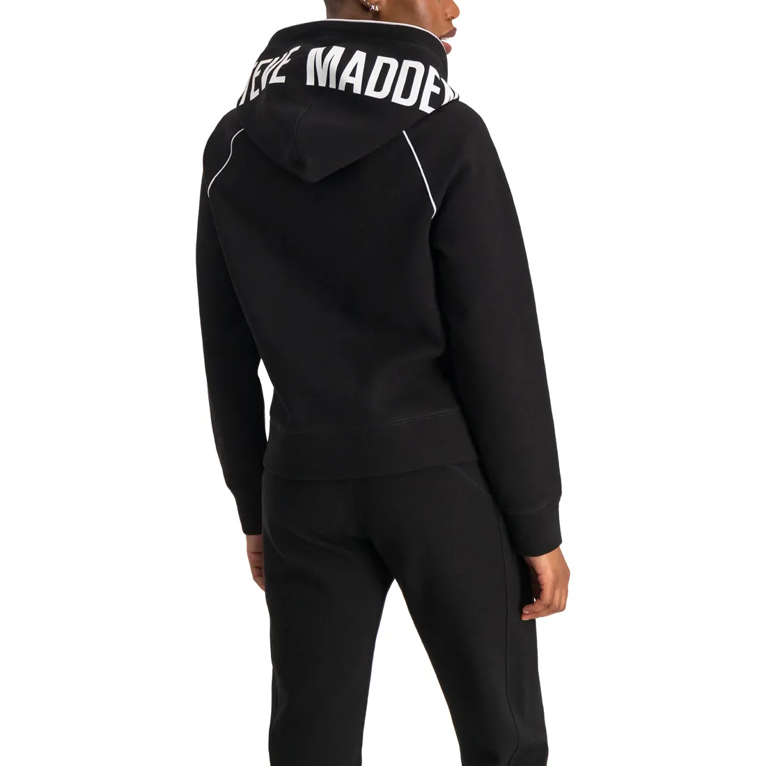 SASHA BLACK HOODED SWEAT TOP