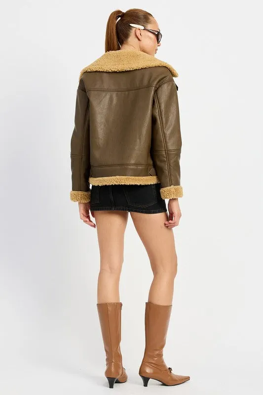 SHEARLING MOTO JACKET