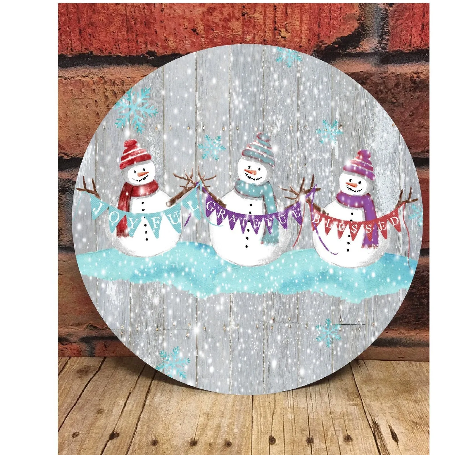 Snowy Snowmen Door/Wreath Sign