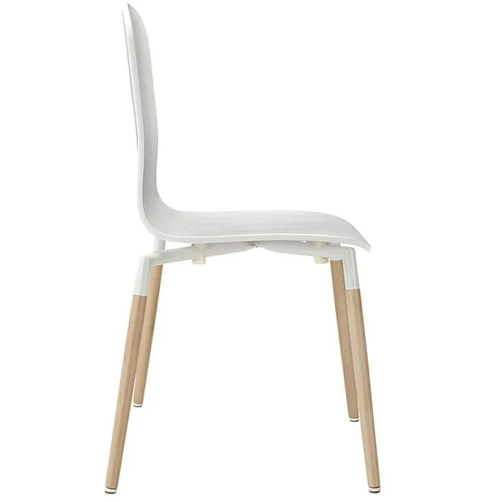 TBD Chic Series Tustin White Wood Seat Stacking Dining Chair