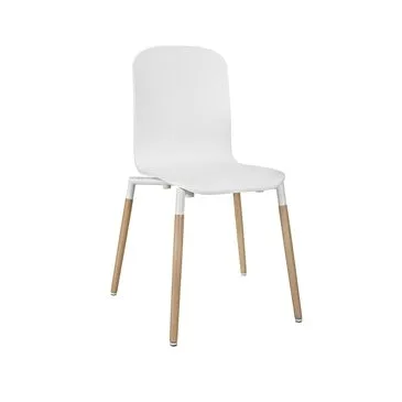 TBD Chic Series Tustin White Wood Seat Stacking Dining Chair