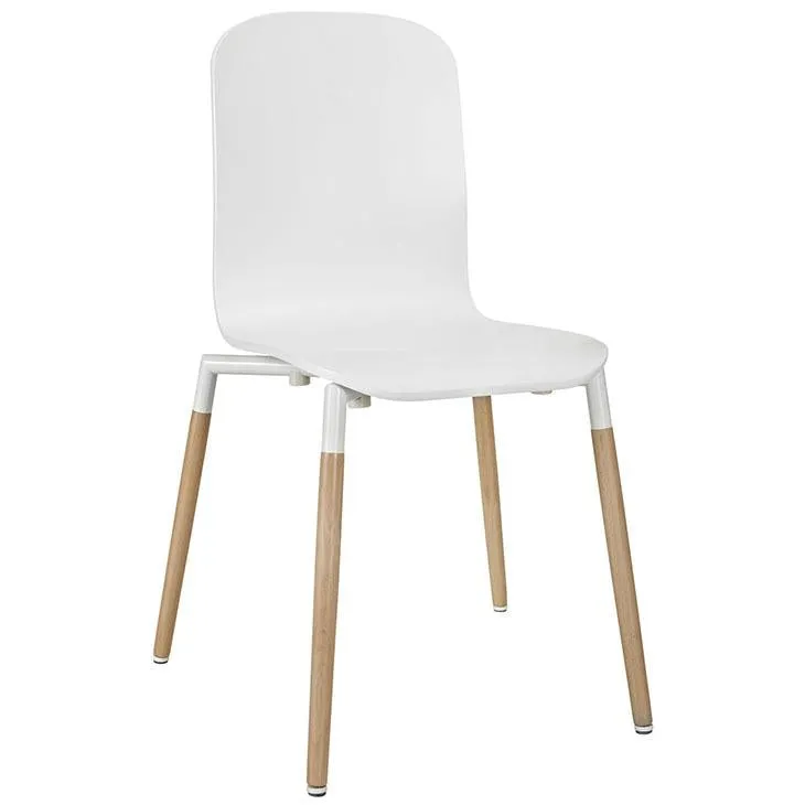 TBD Chic Series Tustin White Wood Seat Stacking Dining Chair