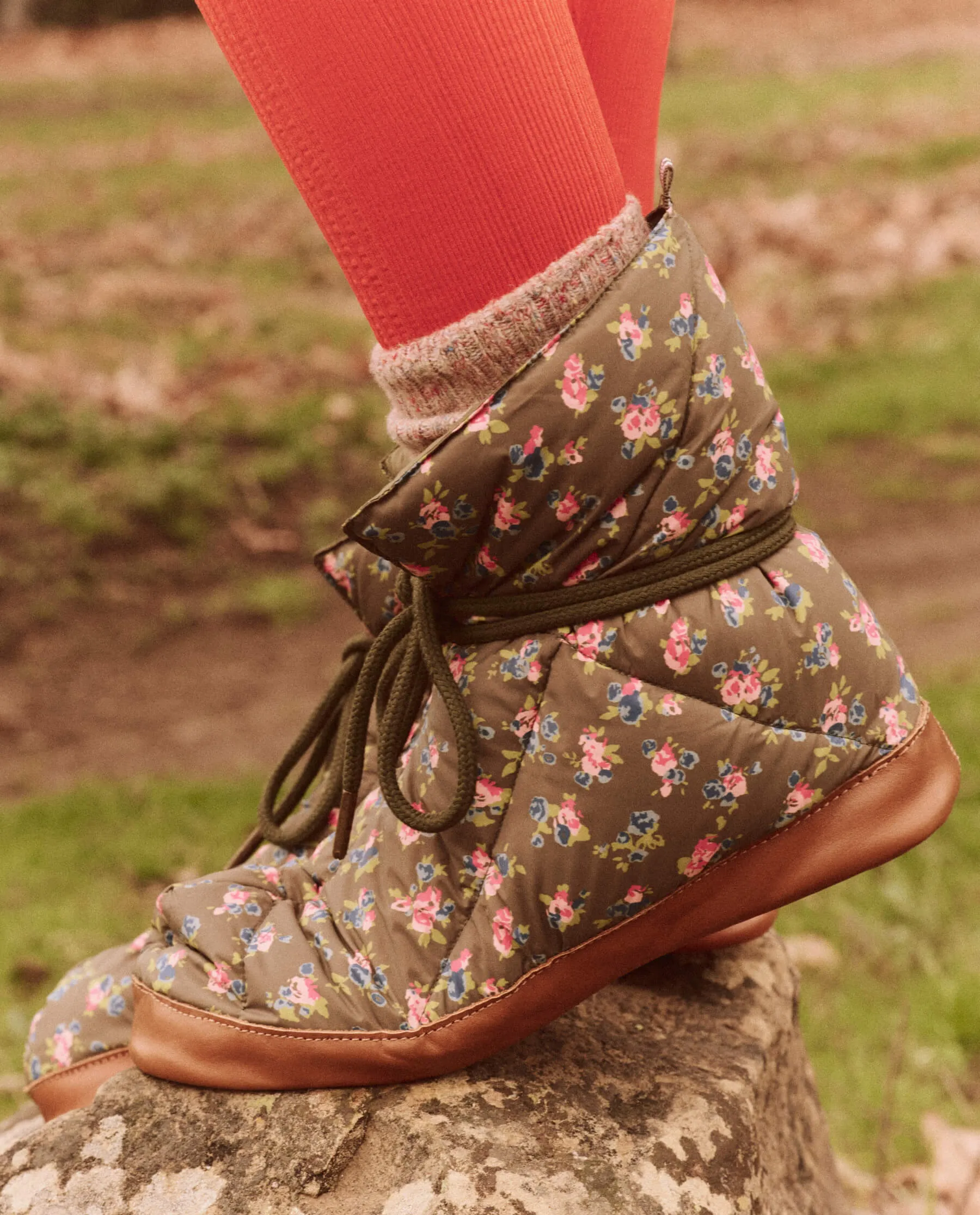 The Down Quilted Puffer Slipper. -- Cypress Basin Floral