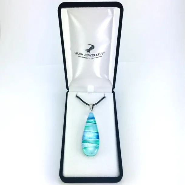 Turquoise Foiled Teardrop Pendant