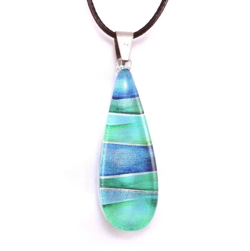 Turquoise Foiled Teardrop Pendant