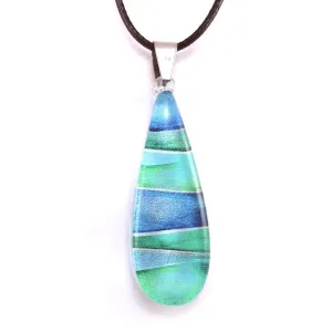 Turquoise Foiled Teardrop Pendant